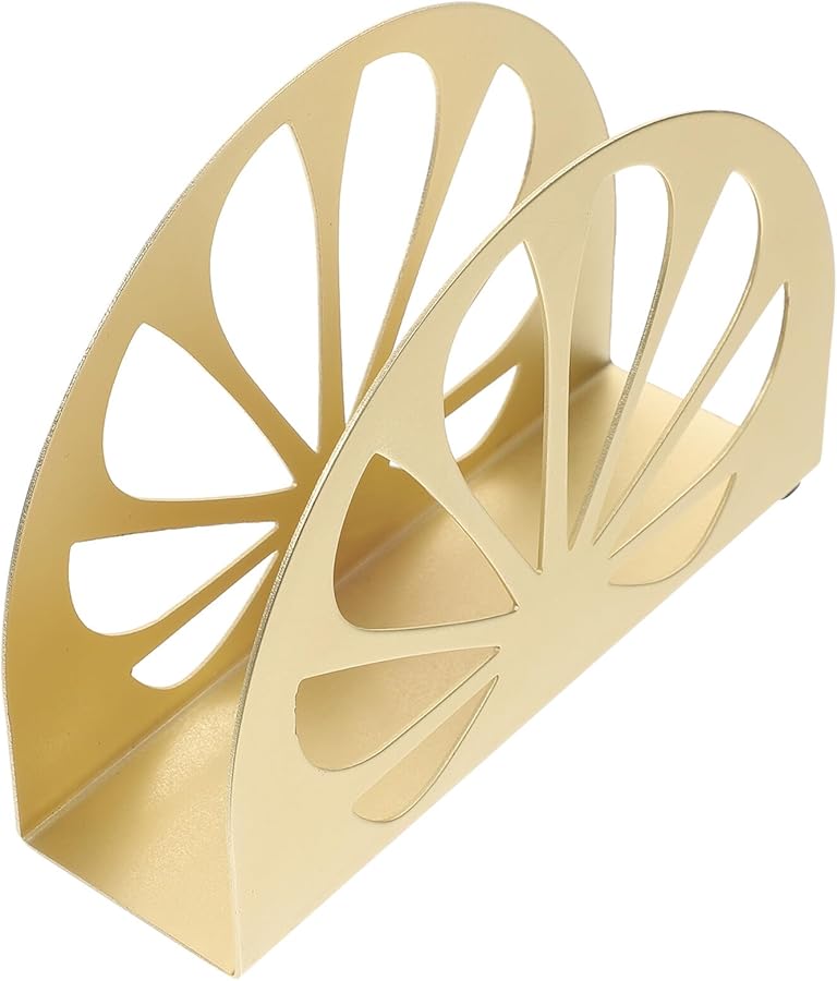 حامل مناديل طاولة نصف دائري ذهبي متعدد الوظائف للمنزل والمطبخ والمطعم - Image 1